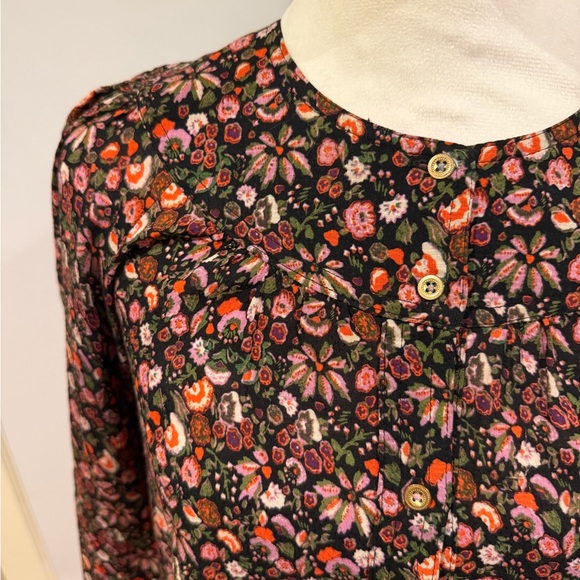 Maeve Black and Pink Floral Blouse - Picture 2 of 7